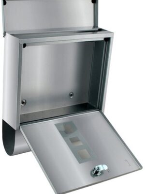 Luxe Brievenbus Wand Hangend - Postbus Mailbox - Wandbrievenbus - Luxe Brievenbus - met Krantenrol - RVS - Zilver - Afbeelding 6