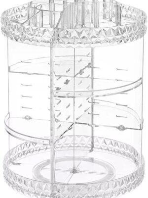 Roterend Cosmetica Plateau - Sieraden Organizer - Makeup Organizer - Make-up Plateau - Plexiglas - Transparant - Sieraden Organizer- 360 Roterend - Afbeelding 8