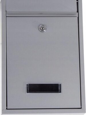 RVS Wandbrievenbus – Hangende Brievenbus met Slot, Klep & Naamplaathouder – Zilver - Afbeelding 7