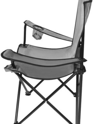 Opvouwbare Vissersstoel met Draagtas - Comfortabele Campingstoel - opvouwbare buitenstoel - strandstoel - Versterkt Frame - draagbare visstoel - Grijs - Afbeelding 5