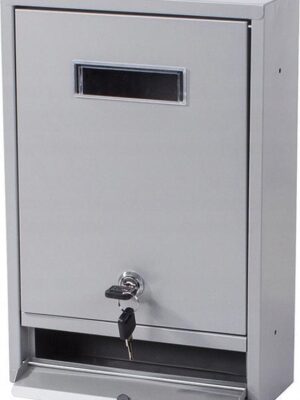 RVS Wandbrievenbus – Hangende Brievenbus met Slot, Klep & Naamplaathouder – Zilver - Afbeelding 5